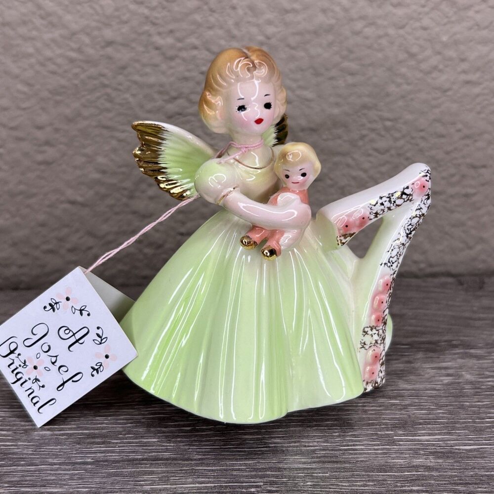 Vintage JOSEF ORIGINALS Birthday Girl Angel Figurine Age 7 Original Tag Japan